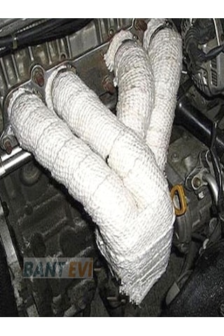 Egzoz Sargı Bandı 5cmx5mt Cam Elyaf Şerit Yanmaz Egzoz Bezi Yapışkansız (Boyanabilir)