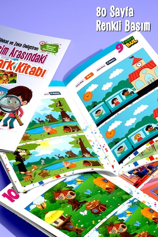 Dikkat Ve Zeka Geliştiren İki Resim Arasındaki Fark Kitabı