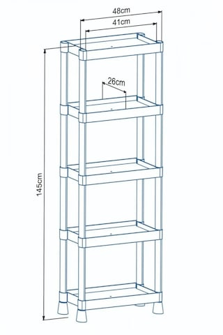 Çok Amaçlı 5 Raflı Su Geçirmez Örtülü Mutfak Banyo Balkon Dolabı