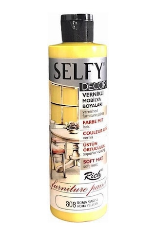 Rich Selfy Decor Vernikli Boya 240 Cc 808 Roma Sarısı