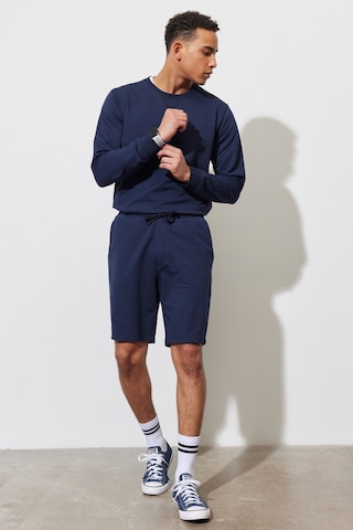 Ac&Co / Altınyıldız Classics Erkek Lacı Standart Fit Normal Kesim Pamuklu Cepli Örme Şort Lacivert