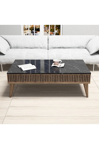 Variant Milan Orta Sehpa - Ceviz / Siyah Mermer