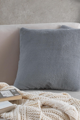 Maisonart Sofa 2 Adet Gri Renk Welsoft Kırlent Kılıfı Yastık Kılıfı 44x44 Cm