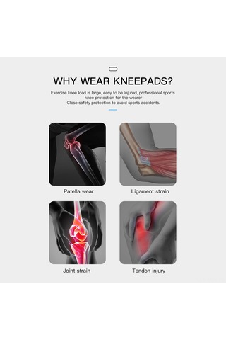 Moveevo Antrenman Koşu Bisiklet Patella Koruyucu Dikişli Isı Verici Silikon Döşeme Knee Pad, M, Siyah-gri, Tekli Paket Gri