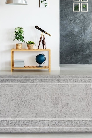 Bahariye Halı Eva Koleksiyonu 5630 Gri Gri Saçaklı Halı 154x230 Ölçü