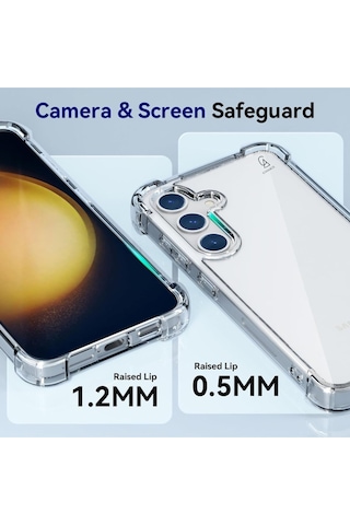 Samsung Galaxy S24 Uyumlu Köşe Dolgulu Anti Shock Telefon Kılıfı Ve Kırılmaz Cam Ekran Koruyucu