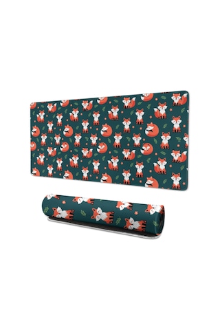 Fox Büyük Oyun Mouse Pad 35.4x15.7 Inch,kaymaz Kauçukmasaüstü, Dizüstü Ve Kablosuz Fare İçin-a10