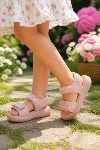 Mini Bonito Kız Çocuk Rahat Taban Günlük Sandalet Somon