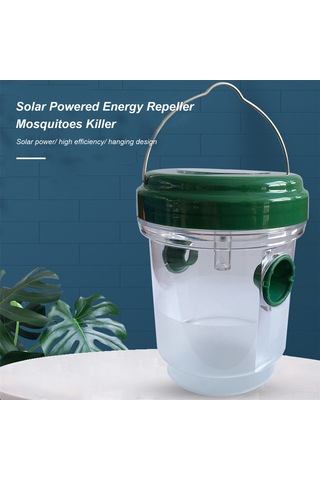 Lemestar Güneş Enerjili Dış Mekan Arı Tuzağı, Uv Işık Ve Çift Giriş Tüneli İle Bahçe/çimenlik İçin Su Geçirmez Ip44 Yeşil - 3 Adet