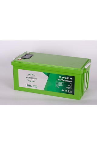 Agromot 200ah 12.8v Volt Lcd Ekran & Bluetooh Lityum Akü Lifepo4