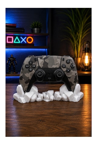 Veriqo 3d Ps5 Uyumlu Gamepad Standı Kristal Tasarımlı Oyun Kolu Tutucu Masaüstü Controller Standı Beyaz