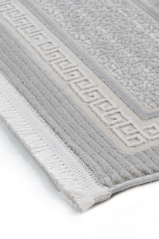 Badelya Home Gri 7109 Modern Desen Doğal Taban Saçaklı Salon Koridor Mutfak Çocuk Oturma Odası Halısı Yolluk 7109-gri