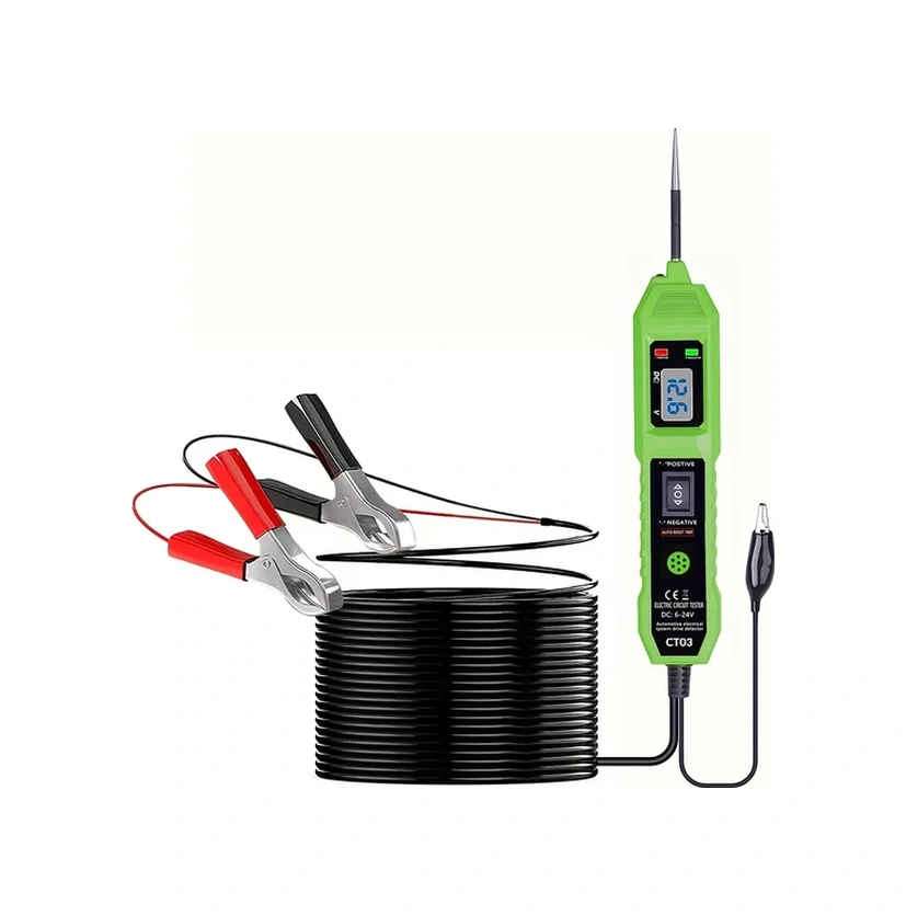 Willowhaven Yeşil 6-24v Araç Elektrik Test Cihazı Led Ekranlı Buzzerlı Oto Motor Tamir