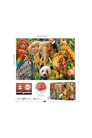 Educa 500 Parça Vahşi Hayvanlar Kolajı Puzzle - 19550 - Wild Animal Collage