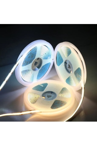 12v 8mm 320 Ledli Esnek Cob Şerit Led Beyaz Ip20 5 Metre
