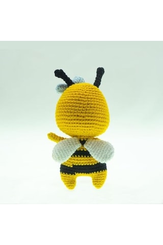 Amigurumi Arı Figür 14 Cm El Yapımı Pamuk İp Örgü Dekoratif Obje