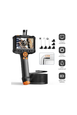 Jl Endüstriyel Endoskop Kamera 4.3 İnç Ips Ekran Ip67 Su