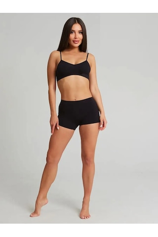 Mistirik Moncorno Model Iz Yapmayan Sıkılaştırıcı Comfort Seamless Spor Boxer Siyah Renk Siyah
