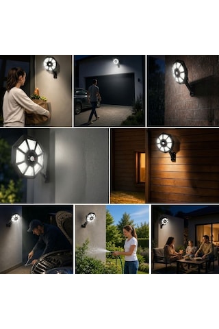 168b Solar Led Büyük Dış Mekân Lambası, Hareket Sensörlü, Kumandalı, 3 Modlu Ultra Parlak Cob Işık, Su Geçirmez Kablosuz Duvar Apliği 525089an81yt0081
