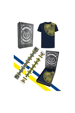 Fenerium Fenerbahçe Erkek Trıbun Halftone Logolu Tshırt Şal Lazer Kutulu Lacivert