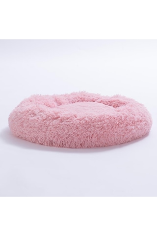 Pembe Donut Köpek Yatağı Kedi Yatağı Simit Yatak Anti-stress Pet Yatağı Peluş Yatak L