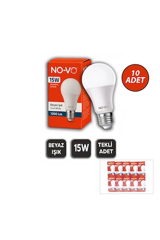10 Adet 15w Beyaz Led Ampul 1200lm 6500k 15.000 Saat Ömür