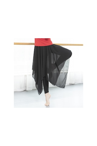 Gajeena "2'li 1 Arada Nefes Alabilir Dans Eteği - Yoga, Performans İçin Rahat Polyester Kumaş" SiYAH