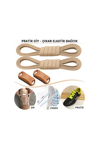 Tak Bırak, Klipsli Elastik, Yeni Nesil Akıllı Bağcık, Bej