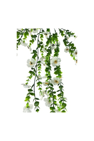 Yapay Çiçek Beyaz Sarkan Mineli Okaliptus Şimşir Yapay Sarmaşık 5dal 60cm Yeşil