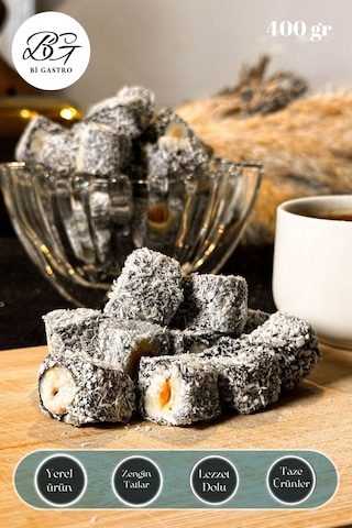 Böğürtlenli Fındıklı Çifte Kavrulmuş Kuş Lokumu - Türk Lokumu - 400 Gr