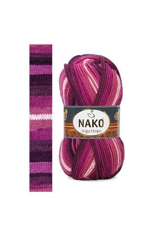 5 Adet Vega Stripe Premium Akrilik El Örgü İpi Yünü No: 82413 RYL-NWNKVS82413-5