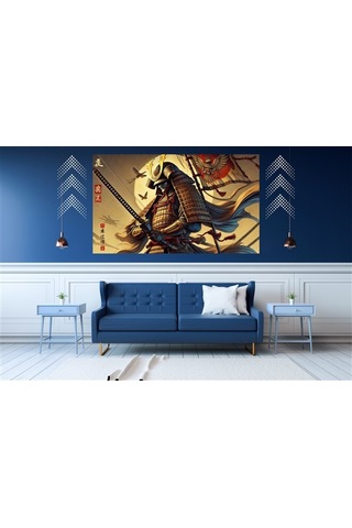 Ti-play Kılıc Ve Ateş 60x90cm Modern Samuray Pvc Çerçevesiz Tablo