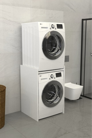 Solévo Banyo Dolabı Çamaşır Ve Kurutma Makinesi Dolabı Beyaz Beyaz