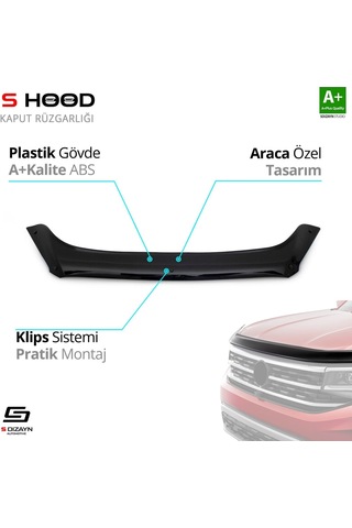 S-dizayn Ford Kuga Abs Plastik Kaput Rüzgarlığı 2017 Üzeri A+kalite