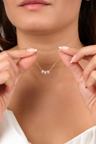 Asil Mücevherat 14 Ayar Taşlı Mini Toplu Altın Kolye Kly3968 Altın