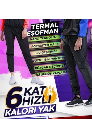 Avessa Termal Sauna Terleme Eşofmanı + Termal Kemer Siyah