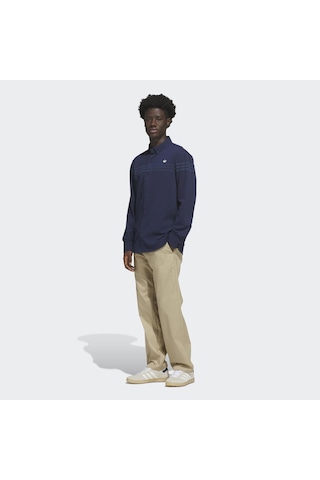 Adidas Originals Twistknit Erkek Lacivert Uzun Kollu Polo Tişört Kr5430