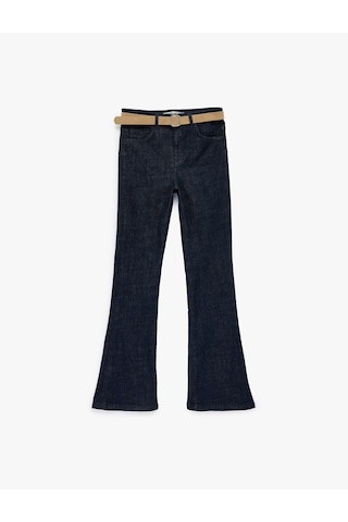 Koton Dar Kesim İspanyol Paça Jean Pantolon - Flare Jeans Koyu İndigo 6sal40091md İndigo