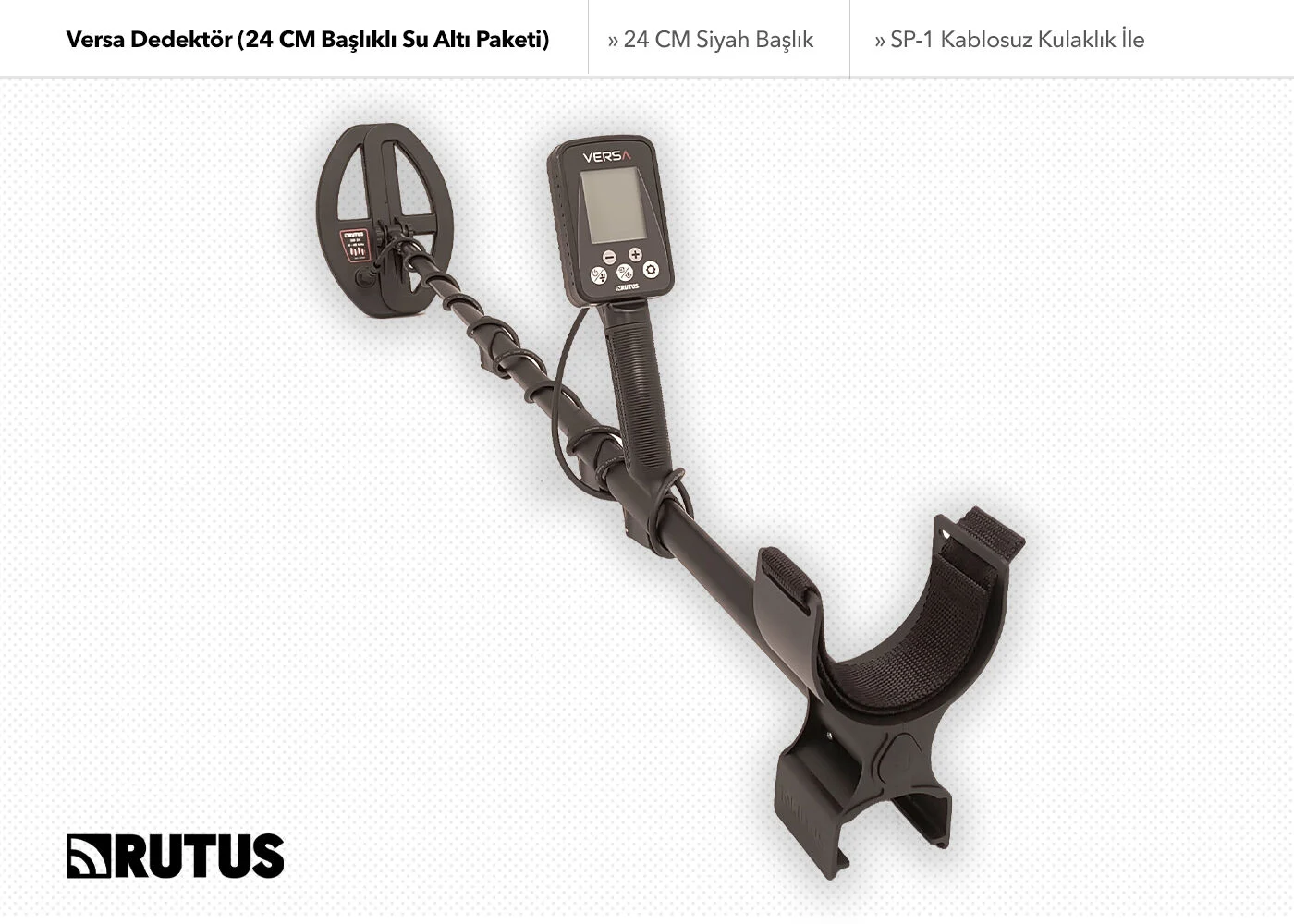 Rutus Versa Dedektör 24cm Başlıklı Su Altı Paketi İle Metal Dedektörü