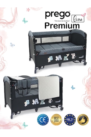 Prego Premium Line Alt Açma Üniteli Anne Yanı Oyun Parkı + Yatak
