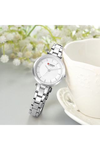 Yunboo Curren Kadın Kol Saati 9054 - Klasik Tasarım, Kuvars Cam, 30m Su Geçirmez, Quartz Hareket, Beyaz Kasa Ve Kordon Çok Renkli