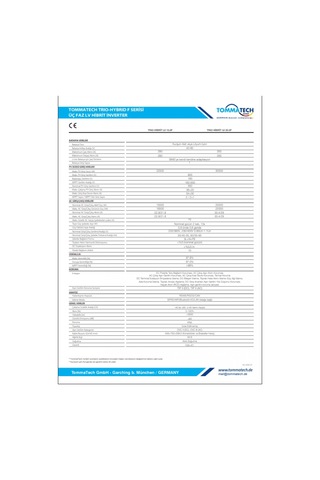 Tommatech Trio Hibrit F Serisi 20kw Lv Hibrit İnverter