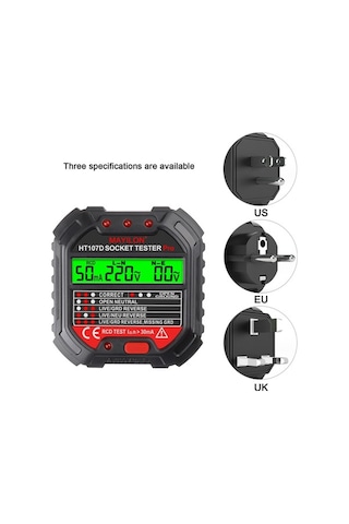 Trendooze Priz Test Cihazı - 6 Led Soket Kontrol Aleti - 90-250v, Evrensel Tasarım