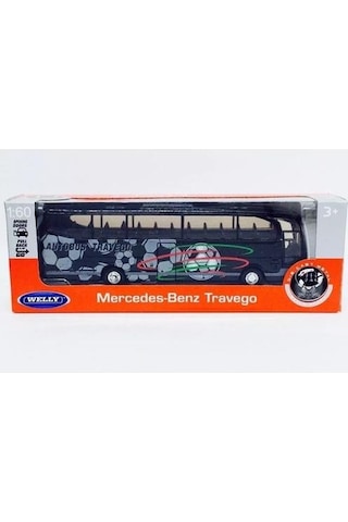 Welly 1 60 Diecast Mercedes Benz Travego Model Otobüs Siyah 52590