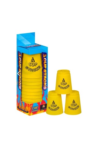 Orijinal Cup Stacks Bardak Oyunu - Speed Cup - Hızlı Bardaklar Oyunu - Hızlı Bardak Oyunu - Sarı