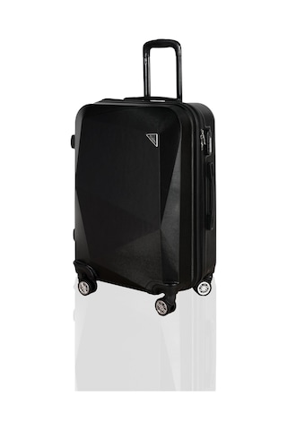 Polo&Sky Elmas Model Siyah Renk Orta Boy Valiz Bavul Siyah