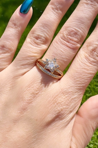 Gold Çift Sıralı Yıldız Yüzük Gold