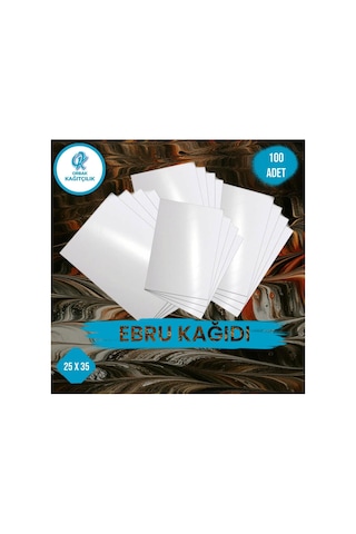 Ebru Kağıdı 25x35 Cm 100 Lü Beyaz Ebru Sanatı Kâğıdı Marbling Paper Set