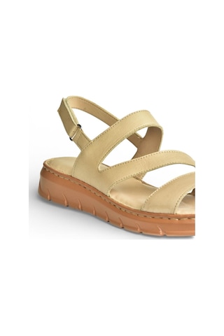 Fox Shoes Y555530403 Bej Hakiki Deri Kadın Sandalet Bej