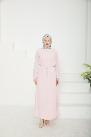 Armine Trend Kolları Lastikli Astarlı Elbise-rose 25yt927 Rose